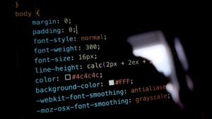 code css sur un écran